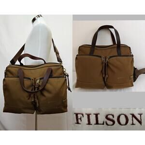 Filson Canvas & Leather Briefcase Laptop Bag Men's Shoulder Bag #Z5135
